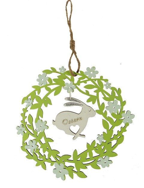 Drewniany wieniec z króliczkiem Wielkanoc Arpex